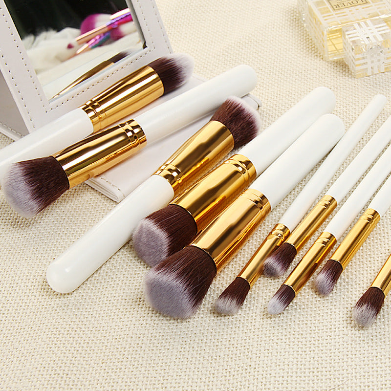 Makeup Brush Set - 10 Piece Foundation Brushes