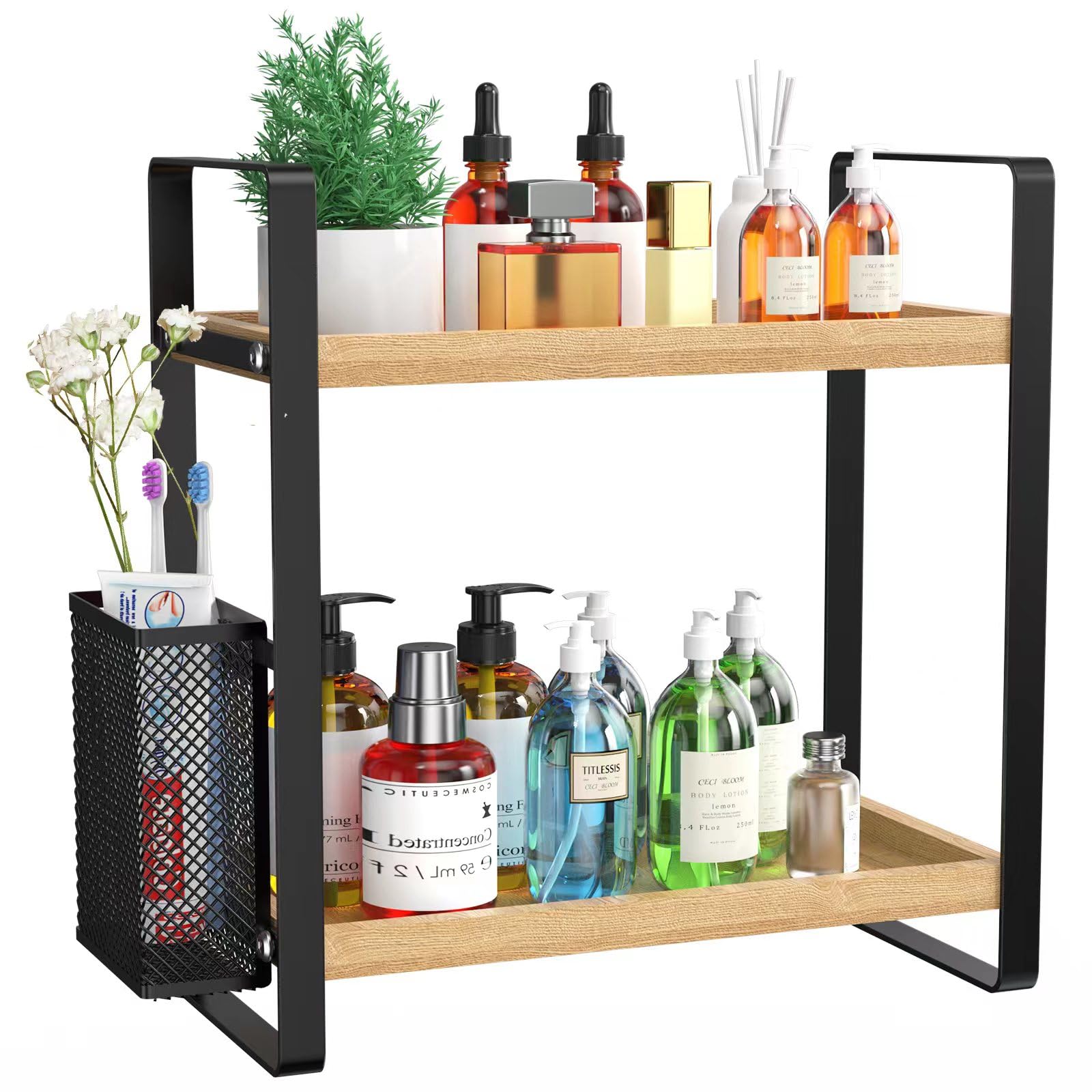 Versatile Bathroom & Kitchen Organizer with Side Basket