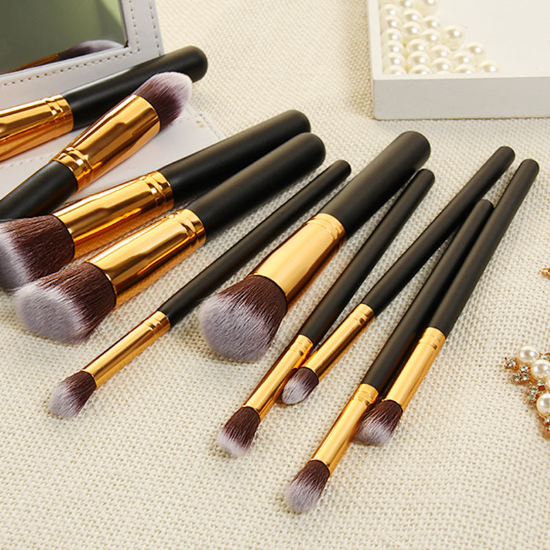 Makeup Brush Set - 10 Piece Foundation Brushes