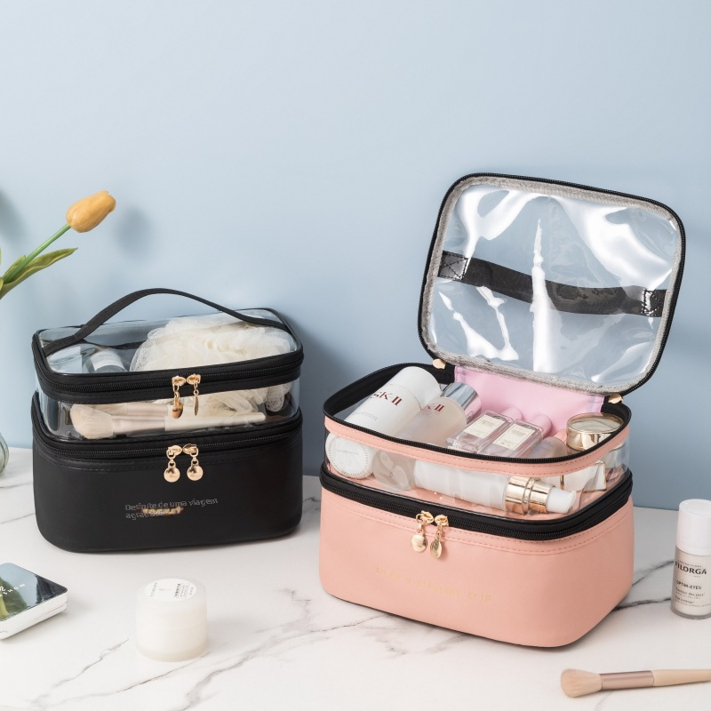 Large Capacity Waterproof Travel Makeup Bag (Dual Layer)