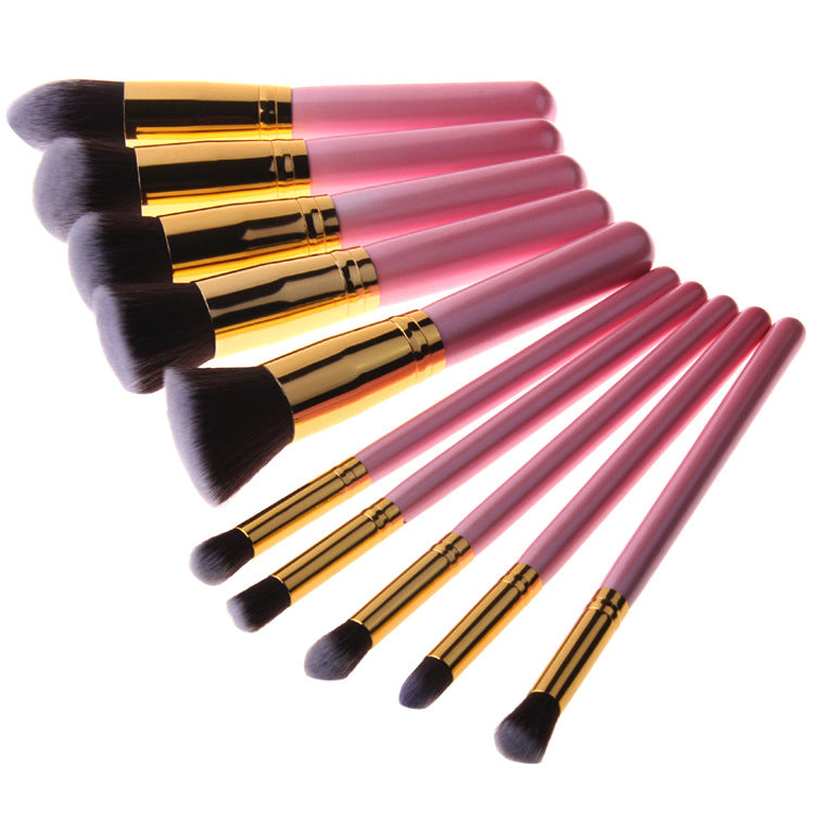 Makeup Brush Set - 10 Piece Foundation Brushes