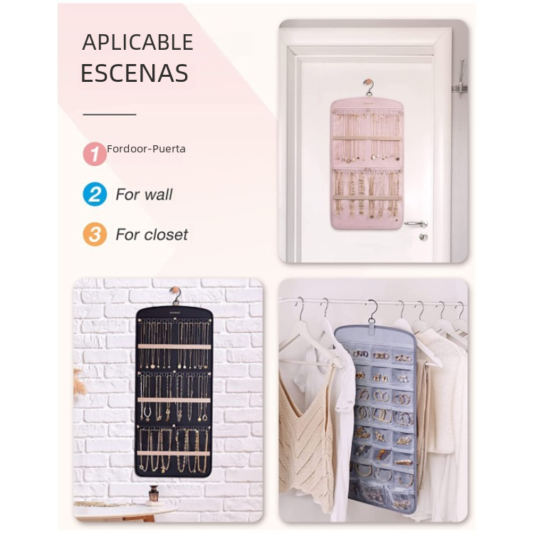 Amazon Jewelry Roll Organizer with Metal Hooks
