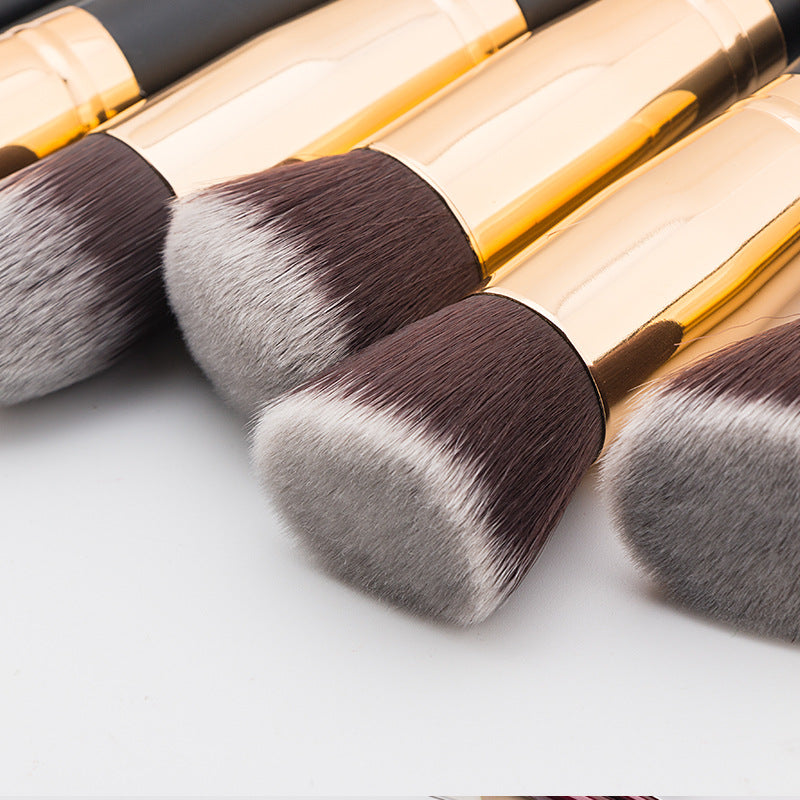Makeup Brush Set - 10 Piece Foundation Brushes