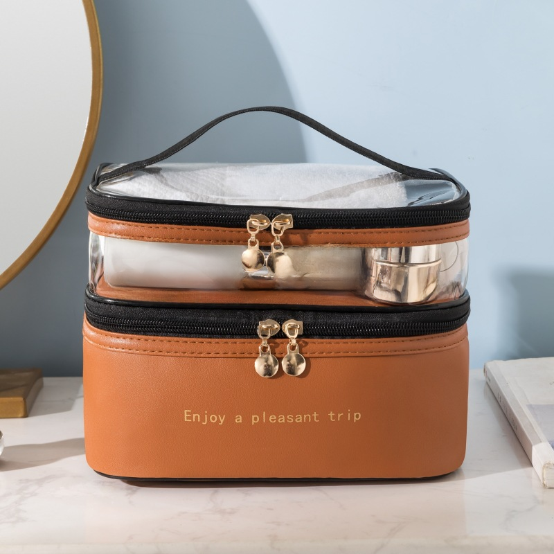 Large Capacity Waterproof Travel Makeup Bag (Dual Layer)
