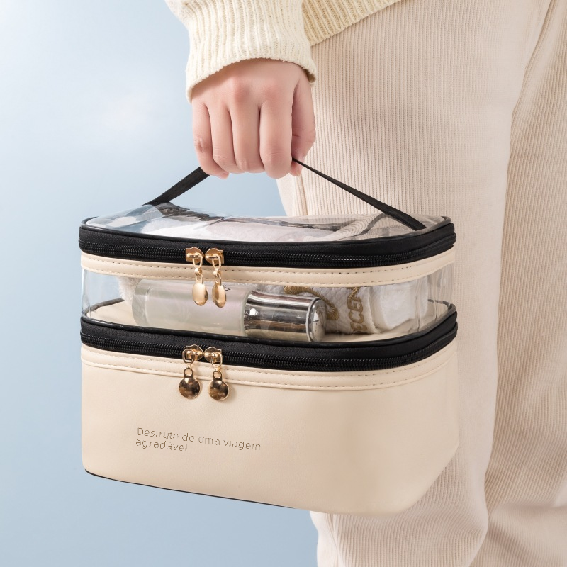 Large Capacity Waterproof Travel Makeup Bag (Dual Layer)